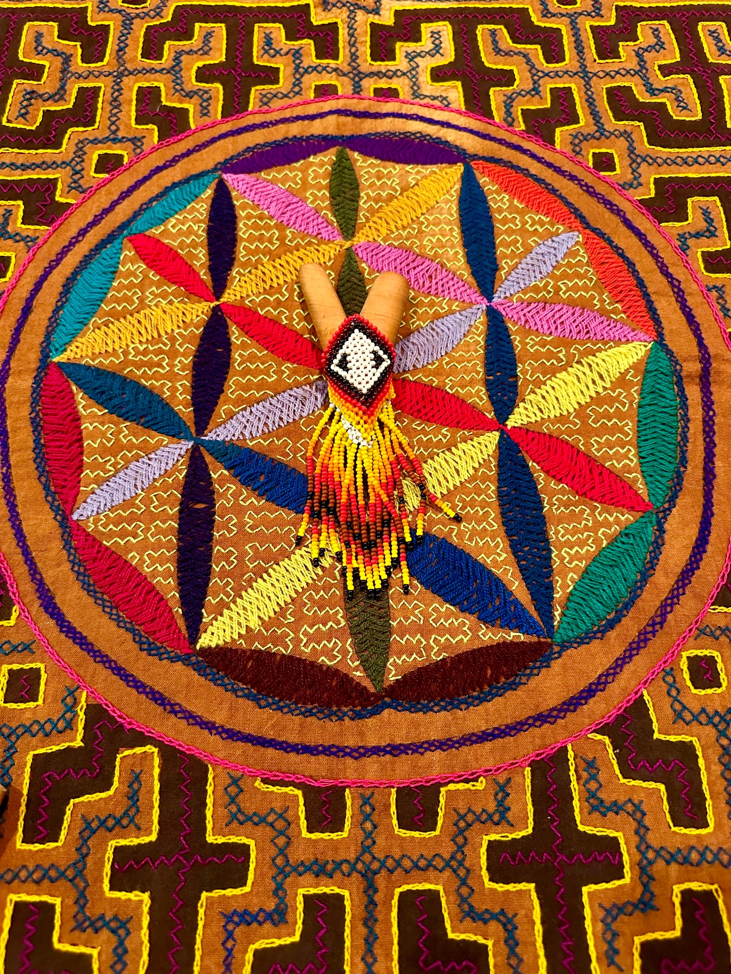 Kutakina Beaded Wooden Kuripe