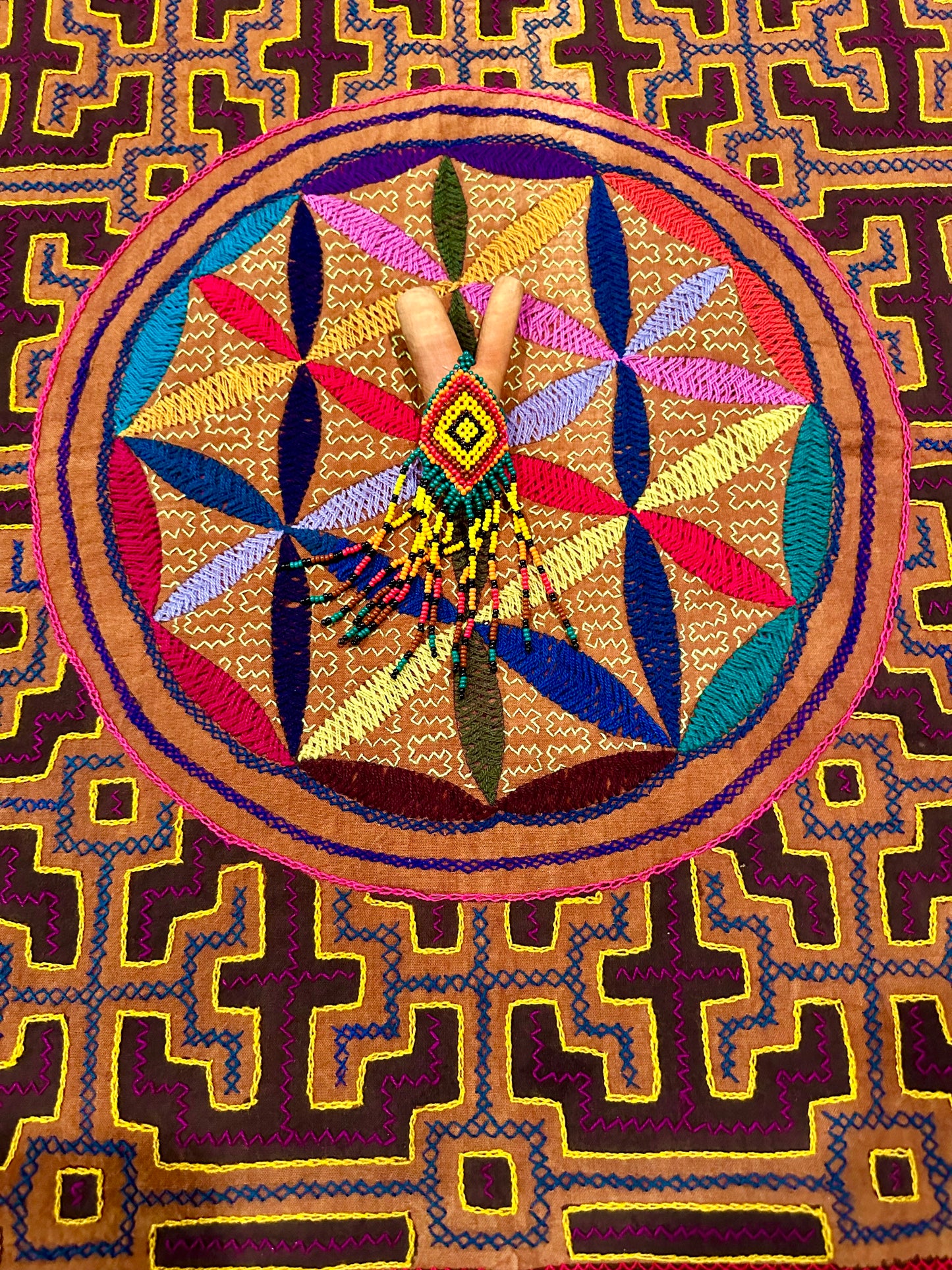 Kutakina Beaded Wooden Kuripe