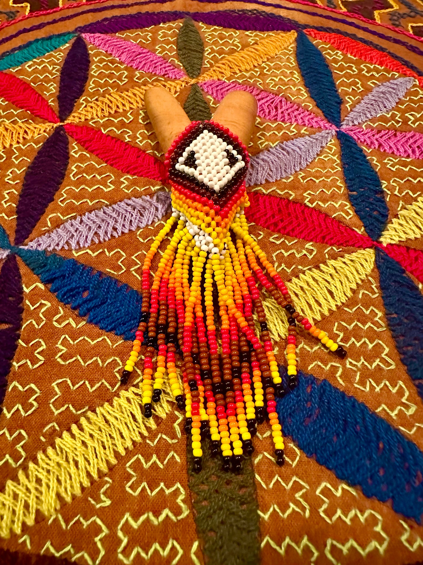 Kutakina Beaded Wooden Kuripe